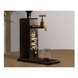BK Gift Aynalı Altın Kabartma Musluklu Doğal Siyah(Ebony) Ahşap Şarap Standı, Home Bar, İçecek Dispenseri, Ahşap İçecek Çeşmesi-18