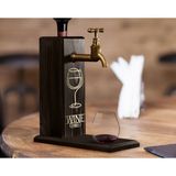BK Gift Aynalı Altın Kabartma Musluklu Doğal Siyah(Ebony) Ahşap Şarap Standı, Home Bar, İçecek Dispenseri, Ahşap İçecek Çeşmesi-5
