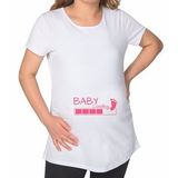 BK Gift Baby Loading Tasarımlı Beyaz Hamile Tişört-2
