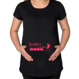 BK Gift Baby Loading Tasarımlı Siyah Hamile Tişört-2