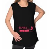 BK Gift Baby Loading Tasarımlı Siyah Sıfır Kol Hamile Tişört-1, Hamile Giyim, Eşe Hediye