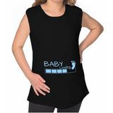 BK Gift Baby Loading Tasarımlı Siyah Sıfır Kol Hamile Tişört-2, Hamile Giyim, Eşe Hediye