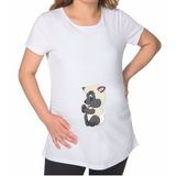 BK Gift Bebek Koyun Tasarımlı Beyaz Hamile Tişört-1