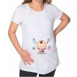 BK Gift Bebek Tasarımlı Beyaz Hamile Tişört-2