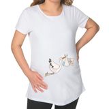 BK Gift Bebek Tasarımlı Beyaz Hamile Tişört-3