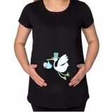 BK Gift Bebek Tasarımlı Siyah Hamile Tişört-4