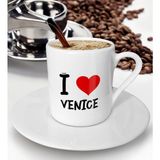 BK Gift Beyaz I Love Venice Tasarımlı Türk Kahvesi Fincanı