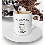 BK Gift Beyaz O Zaman Dans Tasarımlı Türk Kahvesi Fincanı