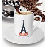 BK Gift Beyaz Paris Tasarımlı Türk Kahvesi Fincanı