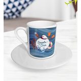 BK Gift Beyaz Secrets of the Sea Tasarımlı Türk Kahvesi Fincanı