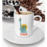 BK Gift Beyaz USA Tasarımlı Türk Kahvesi Fincanı