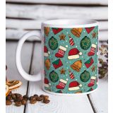 BK Gift Beyaz Yılbaşı Tasarımlı 14 Kupa