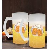 BK Gift Bira Tasarımlı 2’li Buzlu Cam Bira Bardağı 50cl-1
