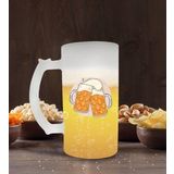 BK Gift Bira Tasarımlı Buzlu Cam Bira Bardağı 50cl-1