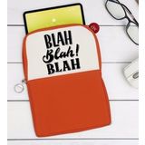 BK Gift Blah Blah Blah Tasarımlı Taşınabilir Koruyucu Tablet Kılıfı & Organizer Çanta - Turuncu-1