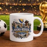 Bk Gift Bosna-Hersek Taraftar Temalı Dünya Futbol Kupası Tasarımlı Beyaz Kupa Bardak-2 - 1 Adet