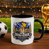 Bk Gift Bosna-Hersek Taraftar Temalı Dünya Futbol Kupası Tasarımlı Siyah Kupa Bardak-4 - 1 Adet