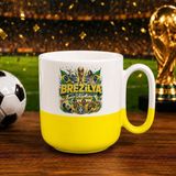 Bk Gift Brezilya Taraftar Temalı Dünya Futbol Kupası Tasarımlı Sarı Joyful Kupa Bardak - 1 Adet