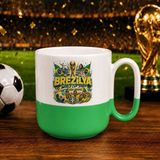 Bk Gift Brezilya Taraftar Temalı Dünya Futbol Kupası Tasarımlı Yeşil Joyful Kupa Bardak - 1 Adet