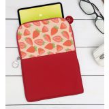 BK Gift Çilek Tasarımlı Taşınabilir Koruyucu Tablet Kılıfı & Organizer Çanta - Kırmızı-1