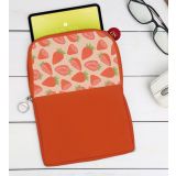 BK Gift Çilek Tasarımlı Taşınabilir Koruyucu Tablet Kılıfı & Organizer Çanta - Turuncu-1