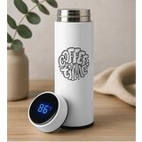 Bk Gift Coffee Tasarımlı Filtreli Dijital Göstergeli Beyaz Çelik Termos-4, Arkadaşa Hediye, Sevgiliye Hediye, Yeni Iş Hediyesi