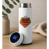 Bk Gift Coffee Tasarımlı Filtreli Dijital Göstergeli Beyaz Çelik Termos-4