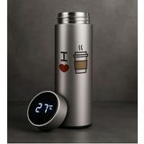 BK Gift Coffee Tasarımlı Filtreli Dijital Göstergeli Gümüş Çelik Termos-3, Arkadaşa Hediye, Sevgiliye Hediye, Yeni İş Hediyesi (Beyaz)