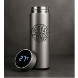 BK Gift Coffee Tasarımlı Filtreli Dijital Göstergeli Gümüş Çelik Termos-4, Arkadaşa Hediye, Sevgiliye Hediye, Yeni İş Hediyesi (Beyaz)
