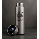 BK Gift Coffee Tasarımlı Filtreli Dijital Göstergeli Gümüş Çelik Termos-5, Arkadaşa Hediye, Sevgiliye Hediye, Yeni İş Hediyesi (Beyaz)