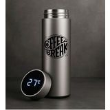 BK Gift Coffee Tasarımlı Filtreli Dijital Göstergeli Gümüş Çelik Termos-6, Arkadaşa Hediye, Sevgiliye Hediye, Yeni İş Hediyesi (Beyaz)