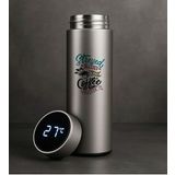 BK Gift Coffee Tasarımlı Filtreli Dijital Göstergeli Gümüş Çelik Termos-7, Arkadaşa Hediye, Sevgiliye Hediye, Yeni İş Hediyesi (Beyaz)