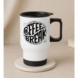 Bk Gift Coffee Tasarımlı Kulplu Beyaz Çelik Bardak Termos Mug 450ML-7, Sevgiliye , Arkadaşa , Eşe