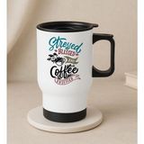 Bk Gift Coffee Tasarımlı Kulplu Beyaz Çelik Bardak Termos Mug 450ML-8, Sevgiliye , Arkadaşa , Eşe