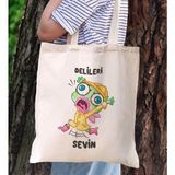BK Gift Delileri Sevin Tasarımlı Bez Çanta, Baskılı Omuz Çantası, Alışveriş Çantası, Arkadaşa Hediye