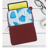 BK Gift Deniz Kabukları Tasarımlı Taşınabilir Koruyucu Tablet Kılıfı & Organizer Çanta - Bordo-2
