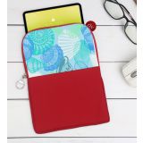 BK Gift Deniz Kabukları Tasarımlı Taşınabilir Koruyucu Tablet Kılıfı & Organizer Çanta - Kırmızı-1