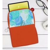 BK Gift Deniz Kabukları Tasarımlı Taşınabilir Koruyucu Tablet Kılıfı & Organizer Çanta - Turuncu-1