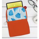 BK Gift Deniz Kabukları Tasarımlı Taşınabilir Koruyucu Tablet Kılıfı & Organizer Çanta - Turuncu-2