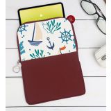 BK Gift Denizci Tasarımlı Taşınabilir Koruyucu Tablet Kılıfı & Organizer Çanta - Bordo-1