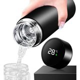 Bk Gift Dijital Sıcaklık Göstergeli Süzgeçli Siyah Termos 450ML - 450 ml