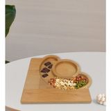 BK Gift Doğal Masif Ahşap Yarım Ay Sunum Tabağı Çerezlik