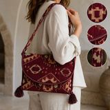 Bk Gift El Yapımı Otantik Türk Kilim Omuz Çantası -7, Günlük, Kitap, Tablet, Plaj ve Seyahat Çantası