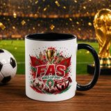 Bk Gift Fas Taraftar Temalı Dünya Futbol Kupası Tasarımlı Siyah Kupa Bardak - 1 Adet