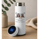 Bk Gift Fotoğraflı Baba Tasarımlı Filtreli Dijital Göstergeli Beyaz Çelik Termos-5