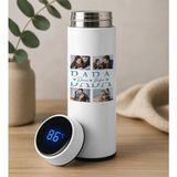 Bk Gift Fotoğraflı Baba Tasarımlı Filtreli Dijital Göstergeli Beyaz Çelik Termos-6