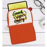 BK Gift Good Vibes Only Tasarımlı Taşınabilir Koruyucu Tablet Kılıfı & Organizer Çanta - Turuncu-1