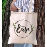 Bk Gift Happy Easter Tasarımlı Kanvas Bez Çanta, Baskılı Omuz Çantası, Alışveriş Çantası, Plaj Çantası, Arkadaşa Hediye-10