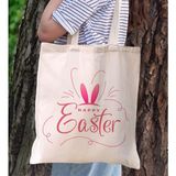 Bk Gift Happy Easter Tasarımlı Kanvas Bez Çanta, Baskılı Omuz Çantası, Alışveriş Çantası, Plaj Çantası, Arkadaşa Hediye-7