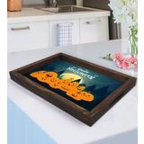 BK Gift Happy Halloween Tasarımlı Doğal Ahşap Tepsi-2